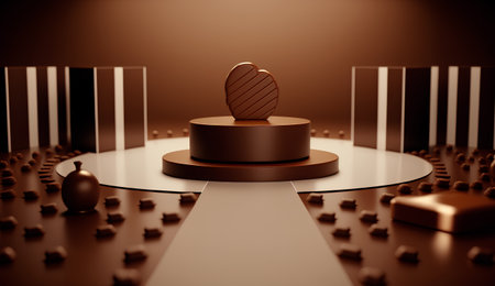 3d rendering of a podium in the middle of the stage.の素材