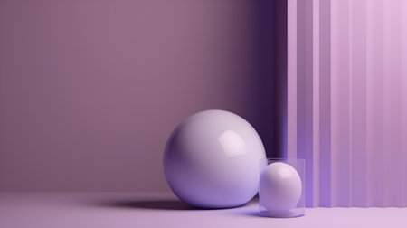 Purple 3D rendering of abstract composition with geometric shapes. Minimal scene for product presentation.の素材