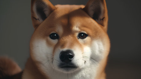 Shiba inu dog portrait. Shiba inu is a Japanese breed of dog.の素材