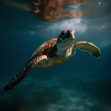 Hawaiian Green Sea Turtle (Chelonia mydas)の素材