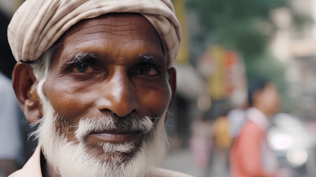 An unidentified Hindu man in the street in Kolkata, India.の素材