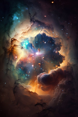Nebula and galaxies in space. Elements of this image furnished by NASAの素材