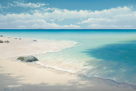 Beautiful seascape with white sand and turquoise waterの素材