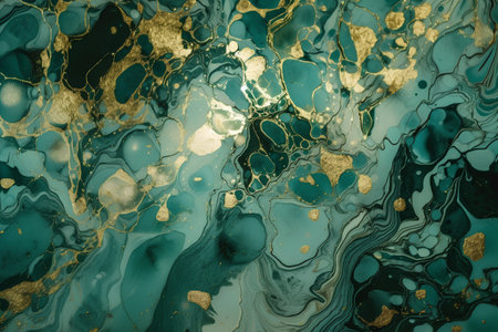Marble abstract acrylic background. Marbling artwork texture. Agate ripple pattern. Gold powder.の素材