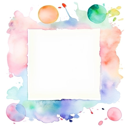 Watercolor frame with space for your text on a white background.の素材