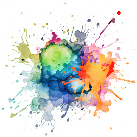 Colorful watercolor splashes on white background. Vector illustration.の素材