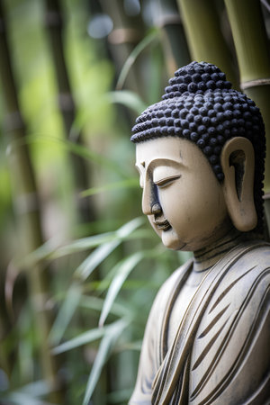 Buddha statue in the garden, Thailand. Selective focus.の素材