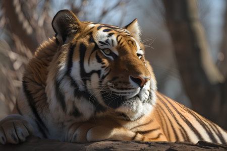 Portrait of a Siberian Tiger (Panthera tigris altaica)の素材