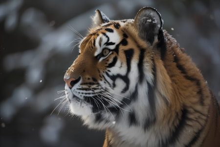Close up of a Siberian tiger (Panthera tigris altaica)の素材