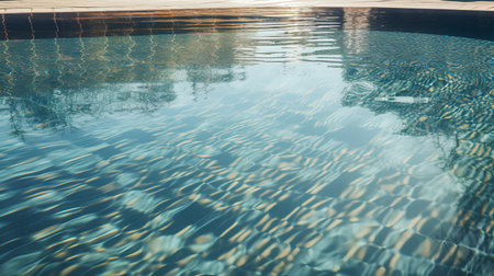 Swimming pool with sun reflections - vintage retro effect style pictures.の素材