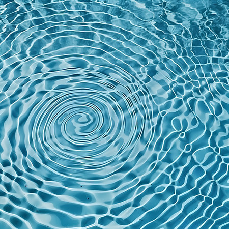 Blue rippled water surface with ripples. Abstract background.の素材