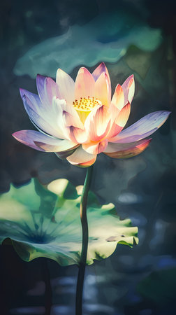 Beautiful lotus flower in the pond. Vintage color tone.の素材