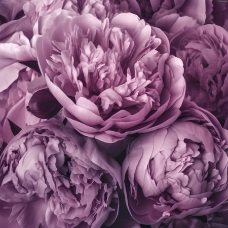 beautiful pink peony flowers as a background, close-upの素材