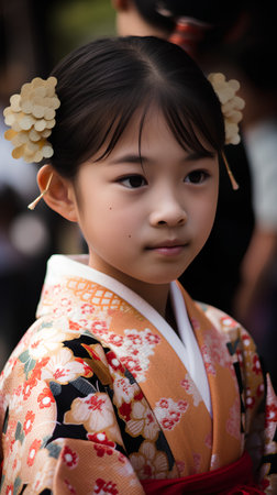 Unidentified asian girl in traditional costume during the annual festival at Chiang Mai, Thailand.の素材