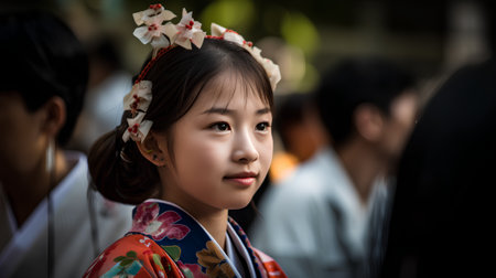 Traditional japanese kimono girl in Kyoto, Japan.の素材