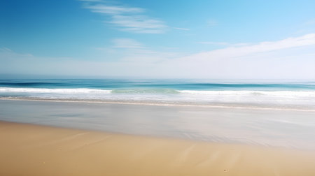 beautiful beach and tropical sea on blue sky background, nature seriesの素材