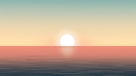 Sunset over the sea. Vector illustration. Gradient mesh.の素材