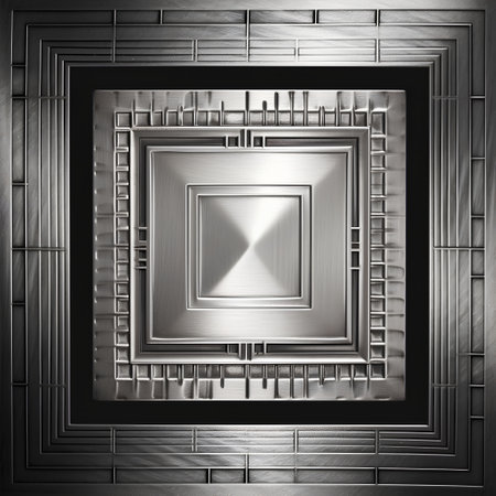 metal on wall made in 3D. metal background and abstract elementの素材