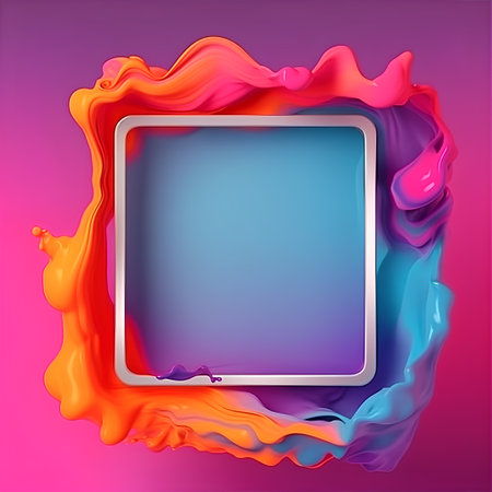 Abstract colorful background with frame. Vector illustration. Clip-art.の素材