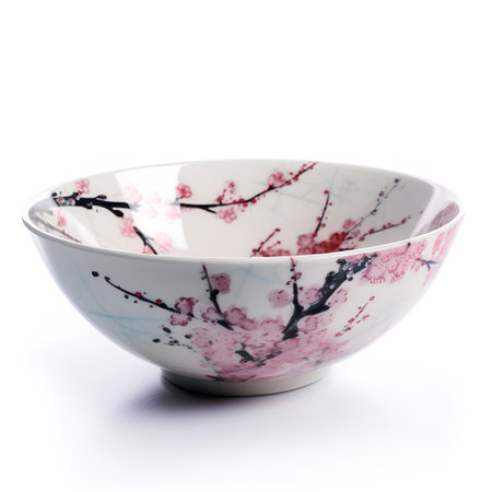 ceramic bowl on white background with clipping path and full depth of fieldの素材