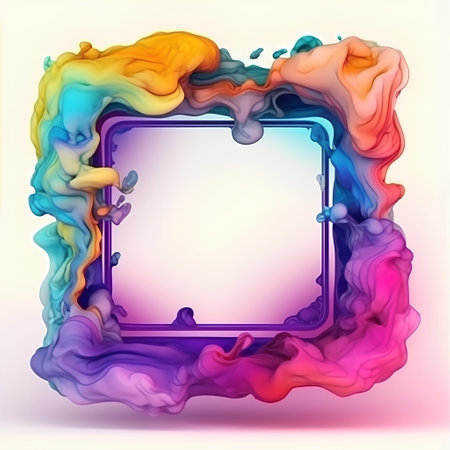 abstract background with multicolored watercolor frame for your textの素材