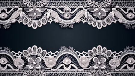 Vintage background with lace and flowers. Place for your text.の素材