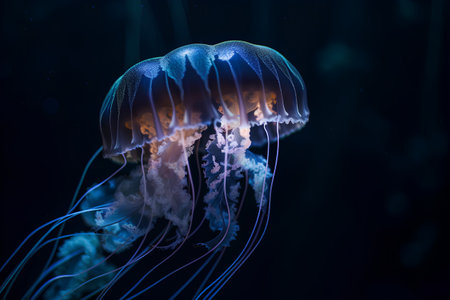 Jellyfish in the ocean. Picture of a beautiful jellyfish.の素材