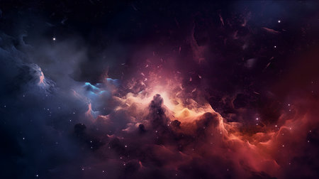 Abstract space background with nebula, stars and galaxies in outer spaceの素材