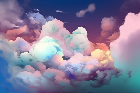 Colorful clouds in the night sky. Vector illustration for your designの素材