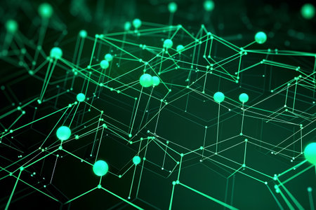 Abstract background with connecting dots and lines. Network concept. 3d renderingの素材