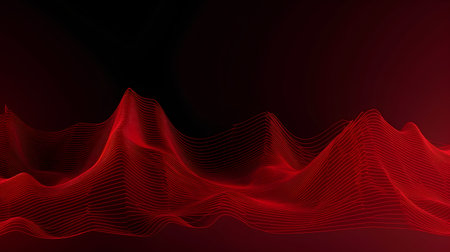 Abstract red wave on dark background. Vector illustration for your design.の素材
