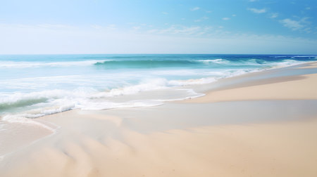 Beautiful tropical beach with turquoise water and white sand.の素材