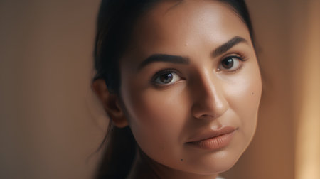 Portrait of a young beautiful asian woman with clean fresh skinの素材