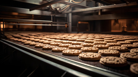 Biscuits in the oven at the bakery. Confectioneryの素材
