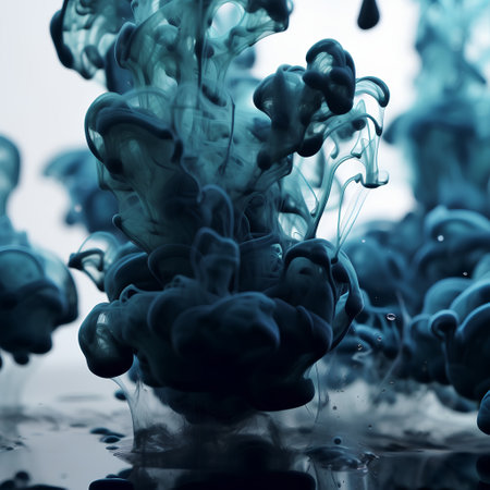 Acrylic colors in water. Abstract background. 3D rendering.の素材