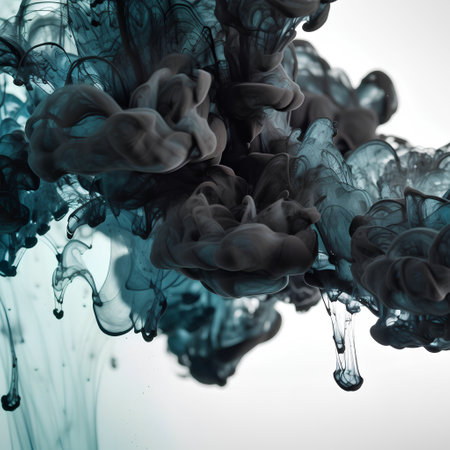 abstract ink in water isolated on white background. 3d renderの素材