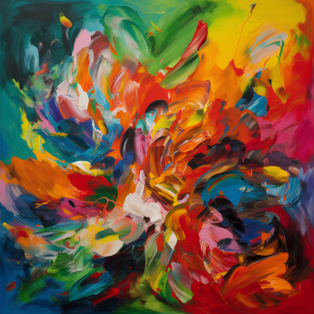 Painting background. Colorful abstract background. Oil painting style.の素材