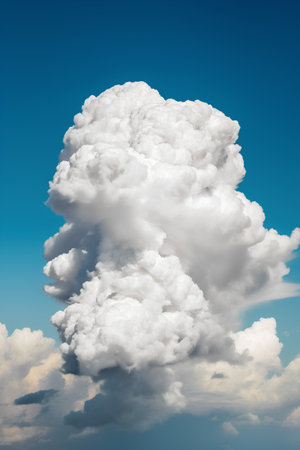 Big cloud in the blue sky. 3D illustration. Nature background.の素材