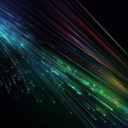 Futuristic technology background with glowing lines and bokeh effectの素材