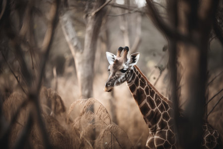 Giraffe in the bush, Kruger Park, South Africaの素材