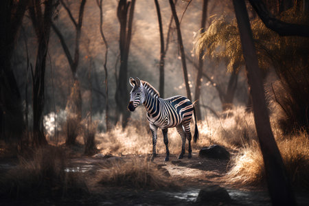 Zebra in the wild, Kruger National Park, South Africaの素材