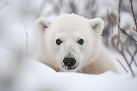 Polar bear (Ursus maritimus) in the snow.の素材
