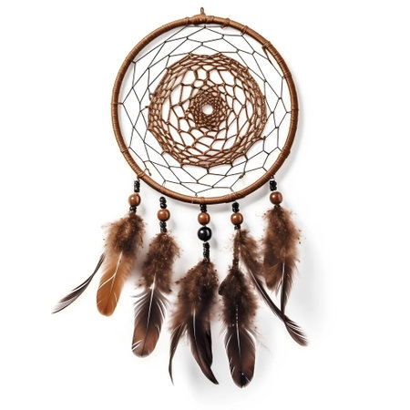 Dreamcatcher isolated on white background. Native American Indian talisman.の素材