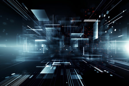 Abstract technological background. 3d render, 3d illustration, squareの素材