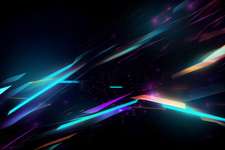 Abstract technology background with glowing lines. Vector illustration. Eps 10.の素材