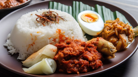Nasi lemak, malaysian food, selective focusの素材