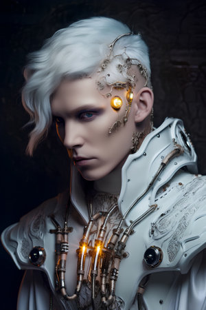 Portrait of a beautiful fantasy warrior. Fantasy, science fiction.の素材