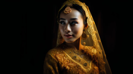 Portrait of a beautiful asian woman in traditional thai dressの素材