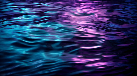 Abstract water surface with ripples in blue and purple colors. Raster illustration.の素材