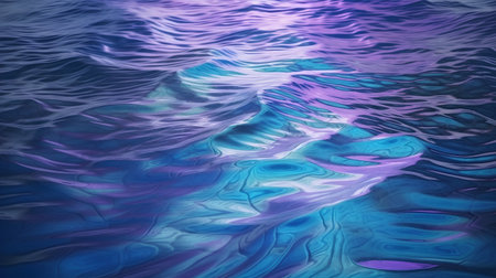 Water surface with ripples and waves in blue and purple colors.の素材